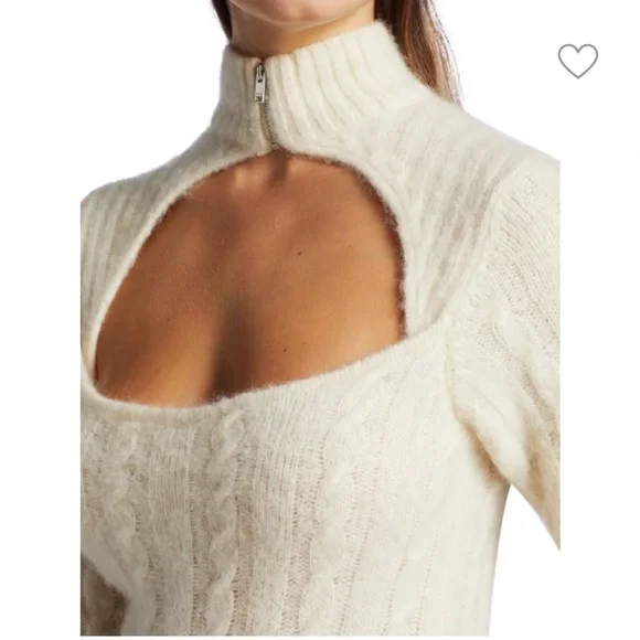 GANNI // Cutout cable-knit alpaca-blend turtleneck sweater - Picture 2 of 7